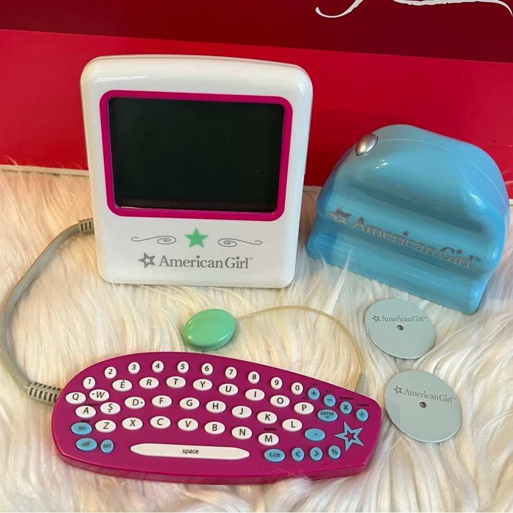 American Girl Doll Computer Set Monitor Tower Mouse Keyboard Disks Retired